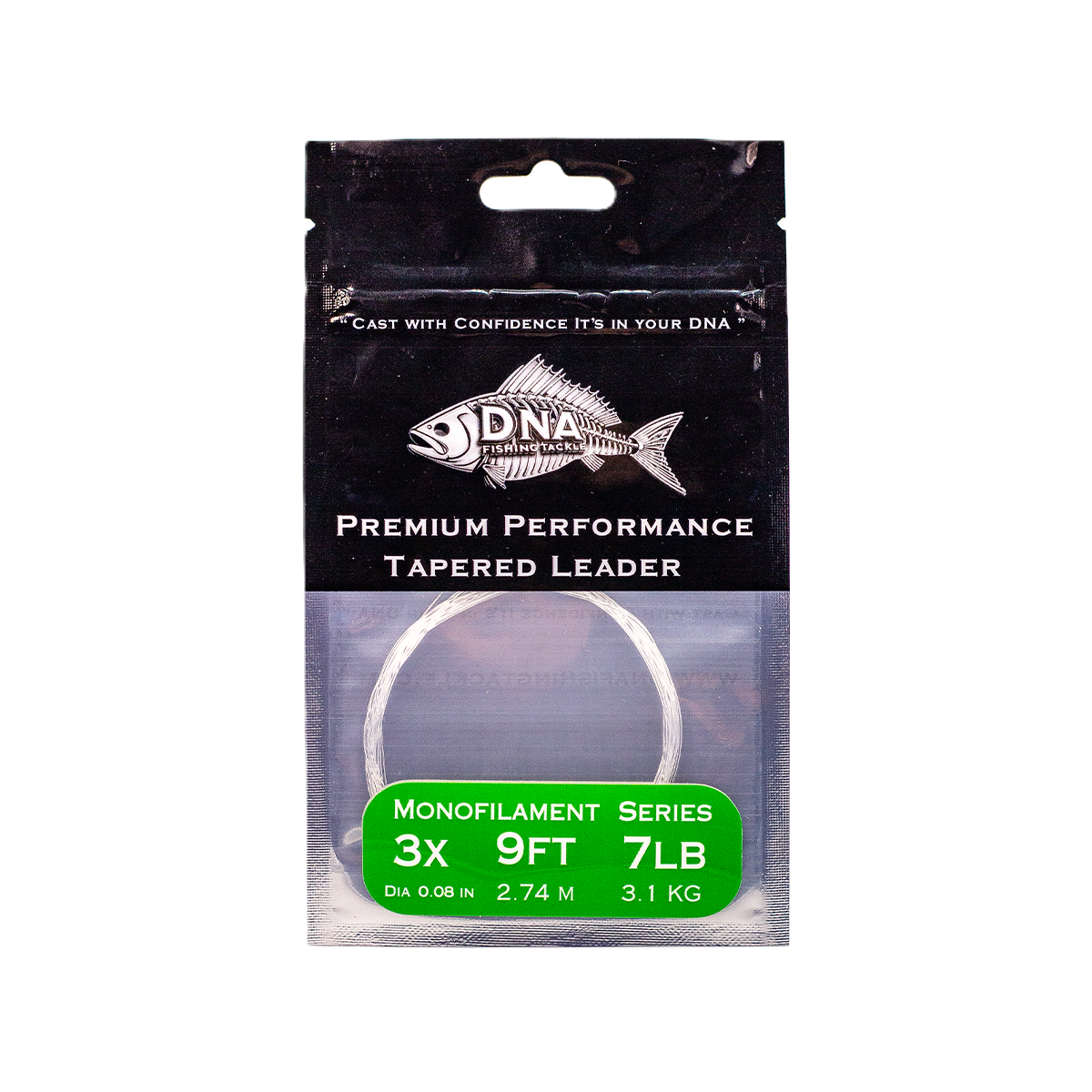 Monofilament Tapered Leader with Loop 9FT - DNA FISHING TACKLE
