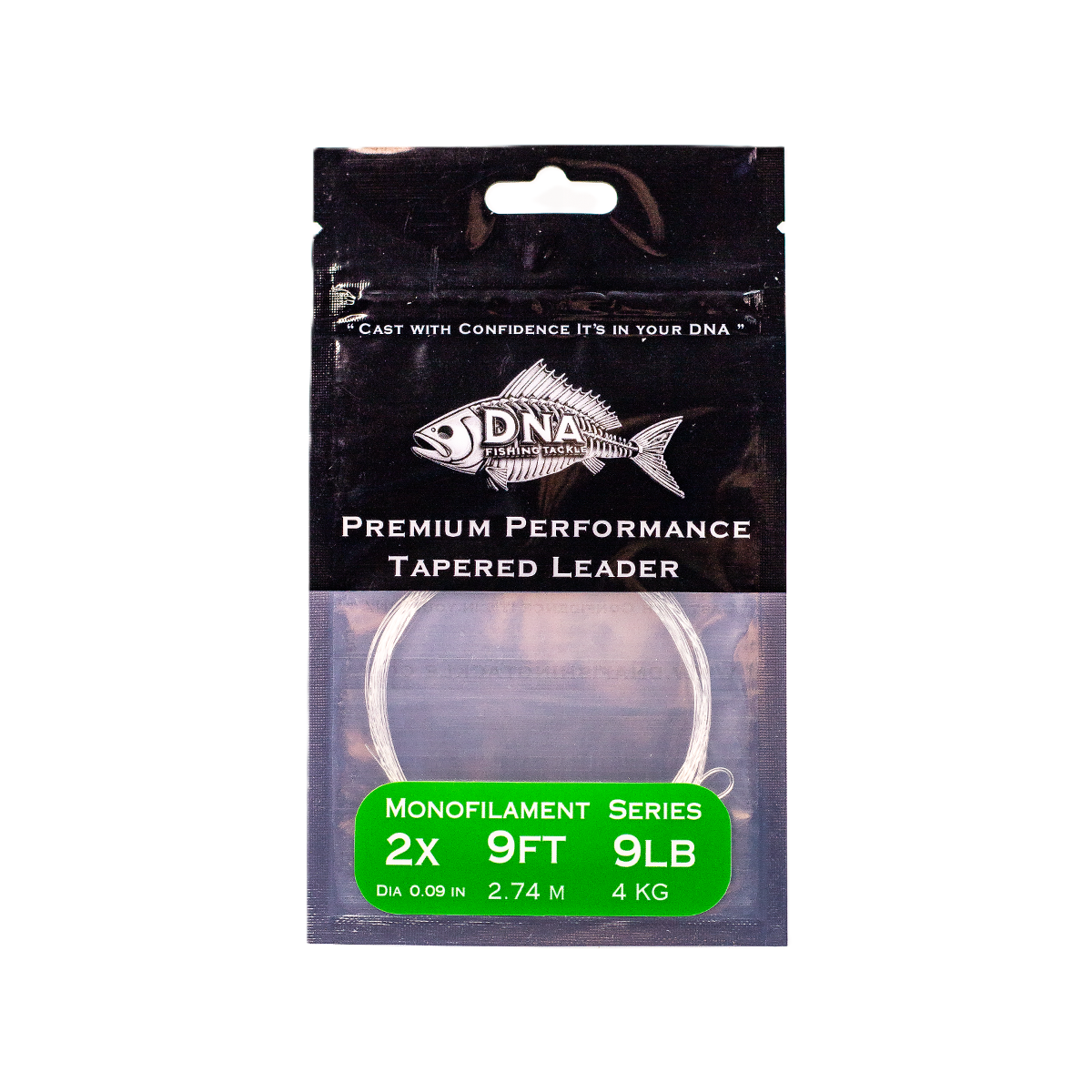Monofilament Tapered Leader with Loop 9FT - DNA FISHING TACKLE