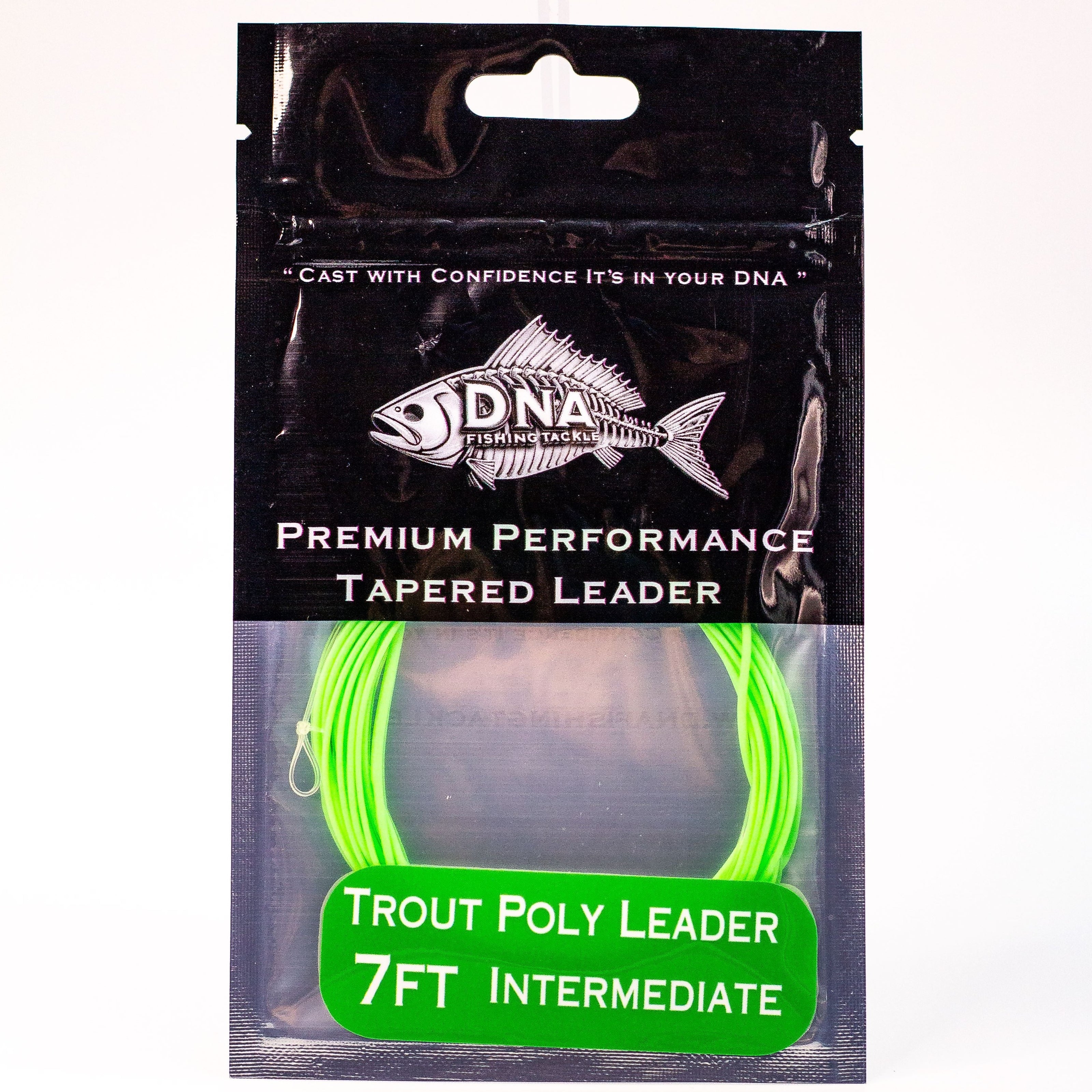 Trout Polyleaders 7ft Intermediate Green - DNA FISHING TACKLE