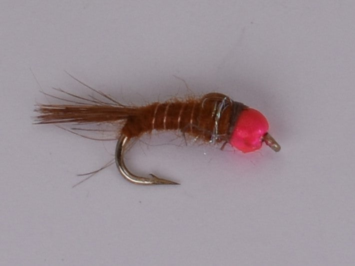 Pink Bead Head Nymph Brown (12 Pack) - DNA FISHING TACKLE