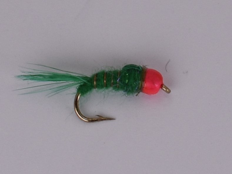 Pink Bead Head Nymph Green (12 Pack) - DNA FISHING TACKLE