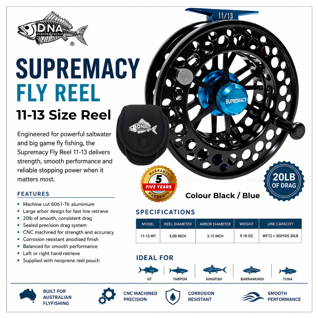 Supremacy Series - Reel Size 11-13 Black Blue