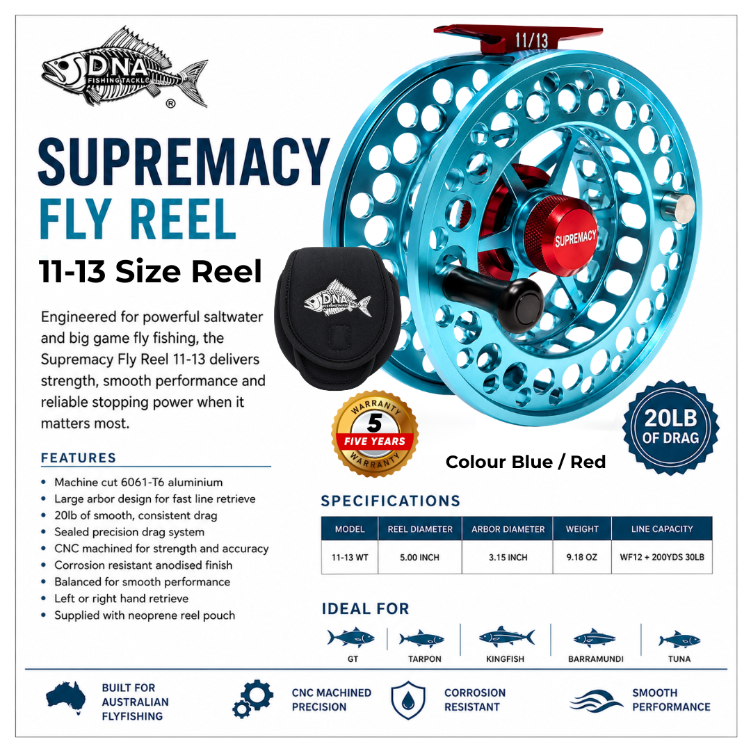 Supremacy Series - Reel Size 11-13 Blue Red