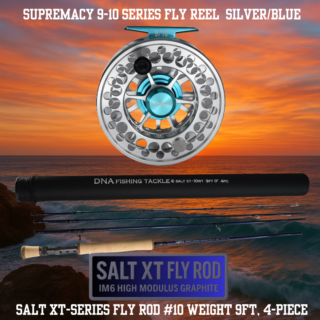 Salt XT 10# Rod & 9-10 Supremacy Reel - Silver / Blue
